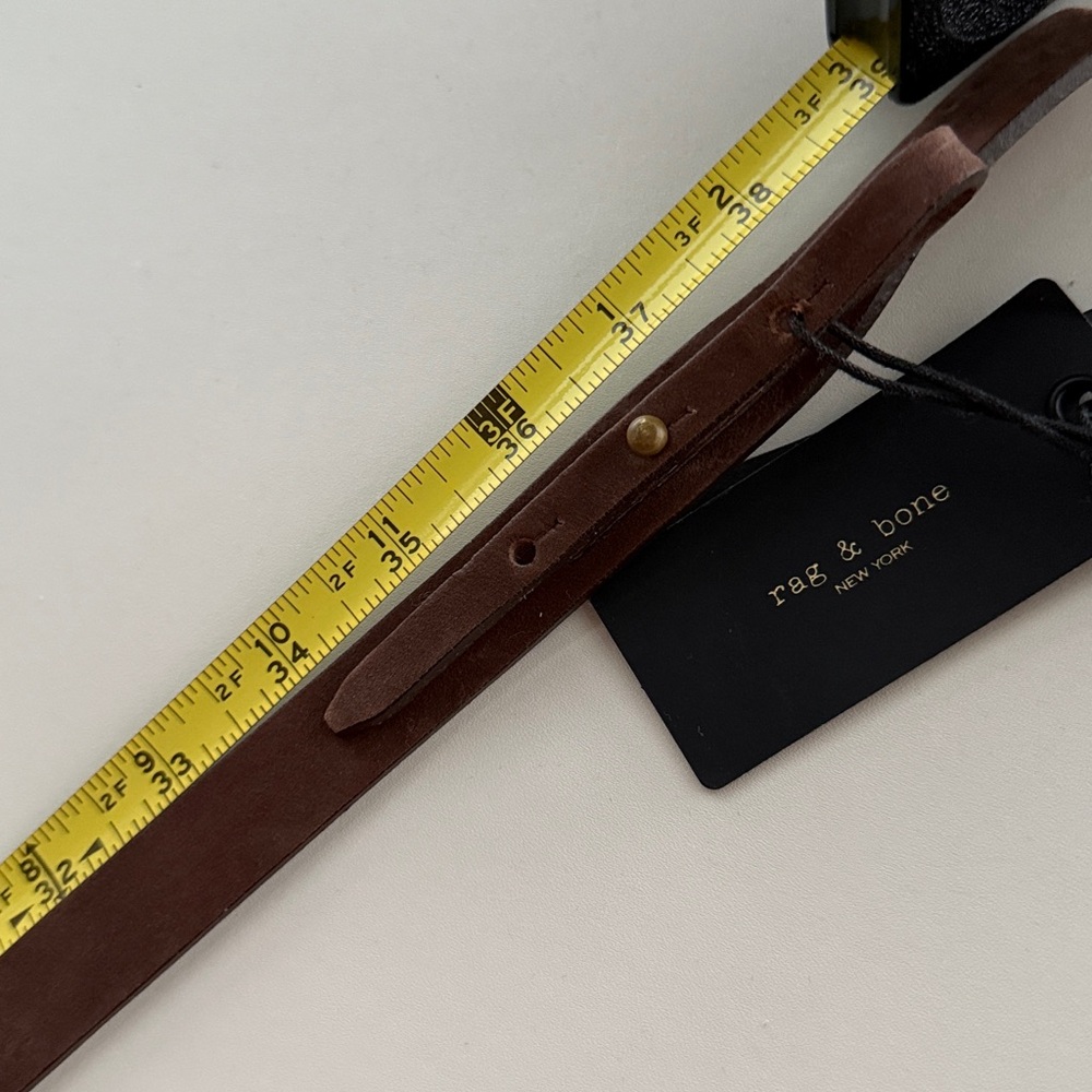 rag & bone Brown Leather Hip Belt with Gold Buckle - Picture 6 of 6